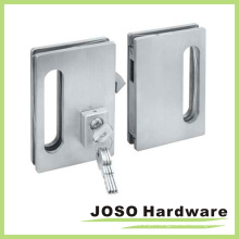 Brush Satin Frameless Glass Door Lock para portas duplas (GDL001B)